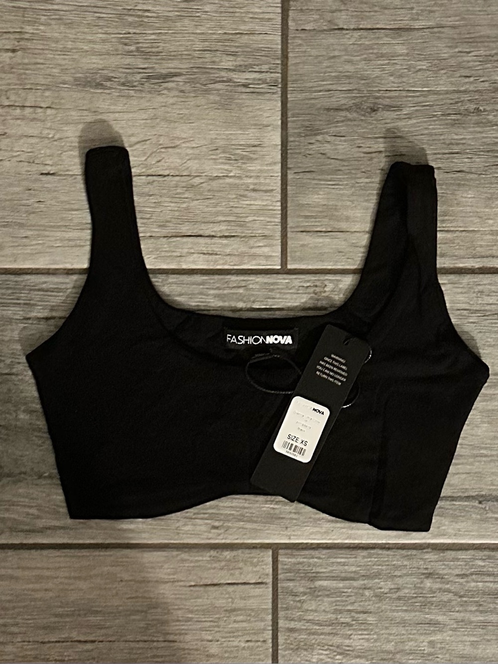 NWT Fashion Nova Gianna Ultra Crop Top Black/ XS